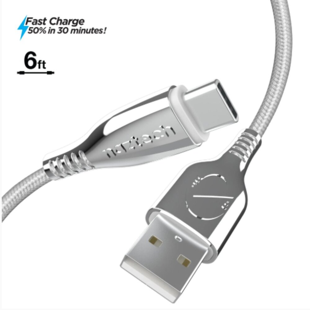 TITANIUM USB to USB-C Braided Cable | 6ft | White